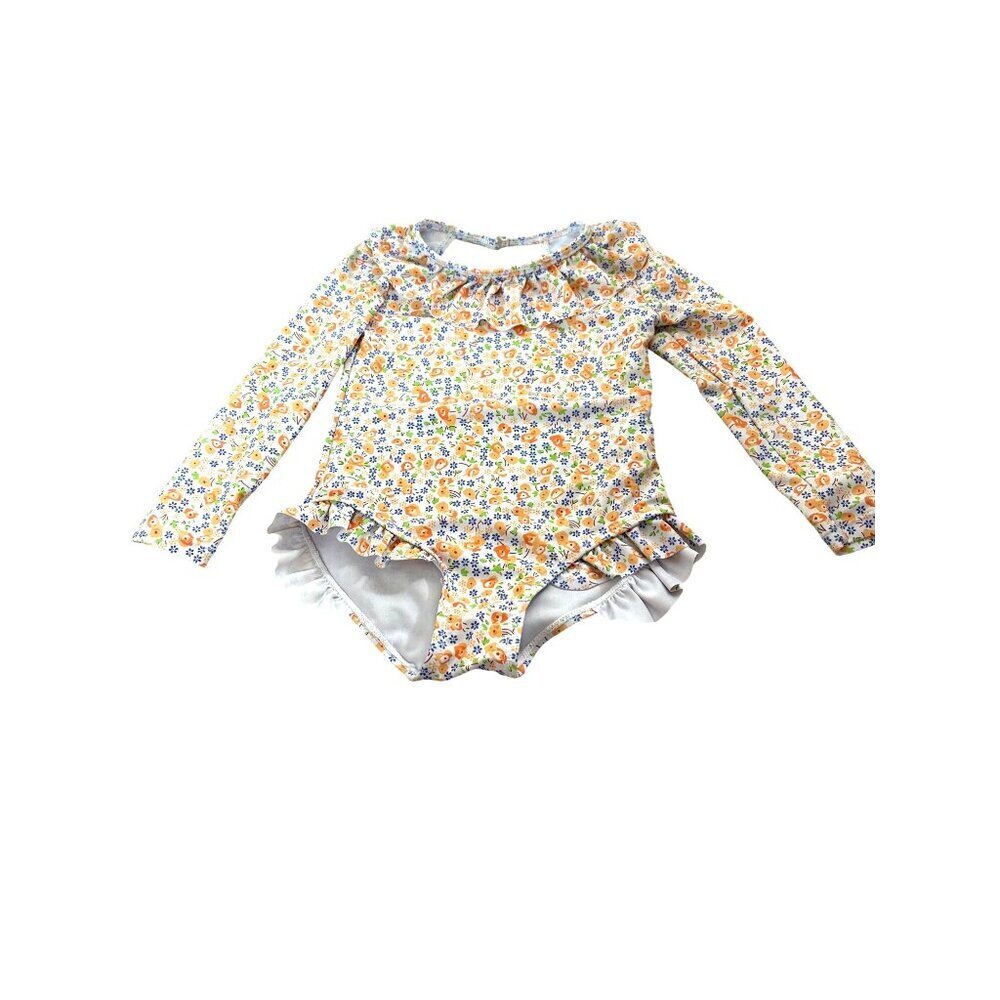 Shein Toddler Girls Swim Suit Multicolored Floral long Sleeves Size 3T